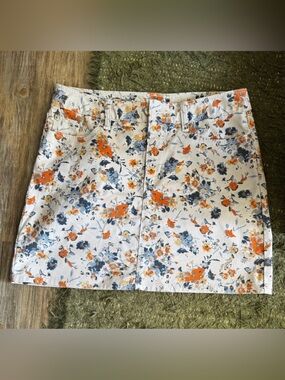 GAP vintage-inspired Floral Denim Mini Skirt